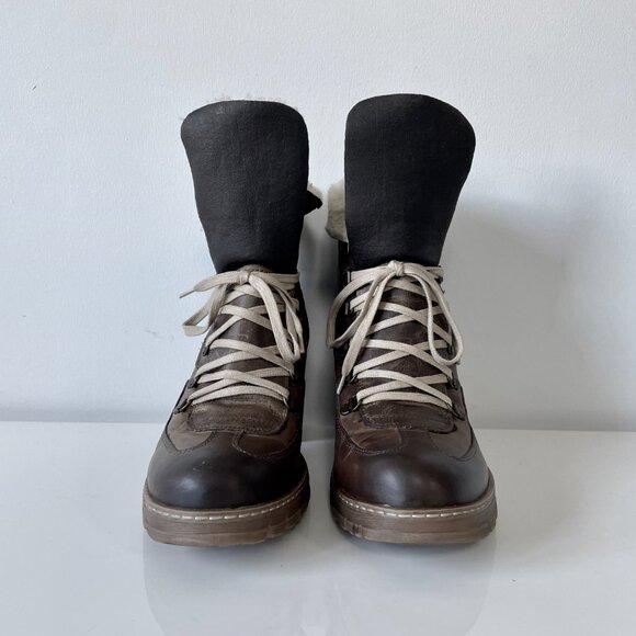 Ladies "Locale" Brown Leather Lace-Up Ankle Boots - Picture 3 of 16